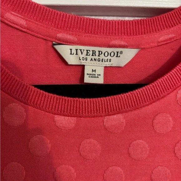 Liverpool Los Angeles Coral/Pink Polka Dot Women's Top - Picture 2 of 3